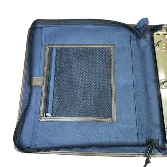 Mead Five Star XL Zipper Binder Organizer Notebook Blue Brown 12x14 Vintage Y2K - Picture 10 of 12